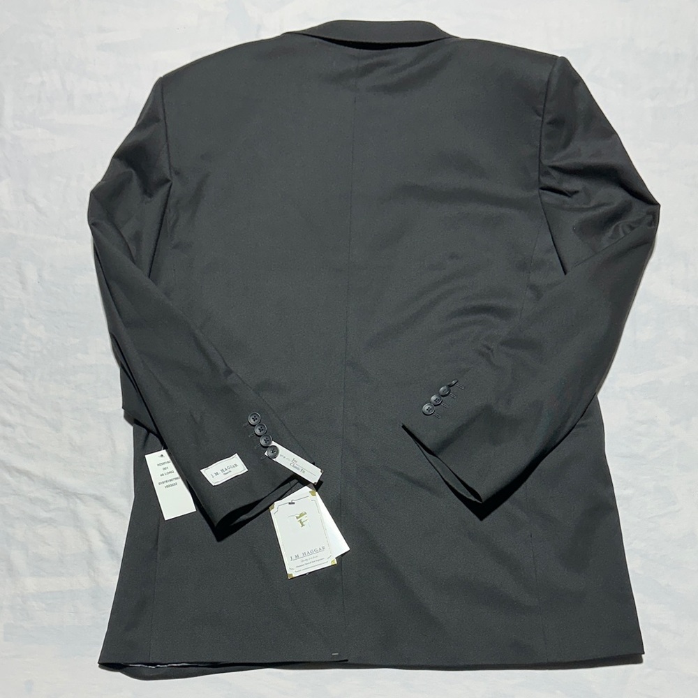 NWT J.M. Haggar Premium Classic Fit Stretch Black Suit Jacket Size 46 Long - Picture 9 of 9